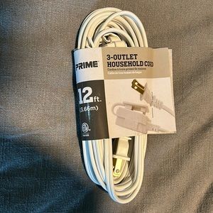 Three outlet household extension cord 12 feet.